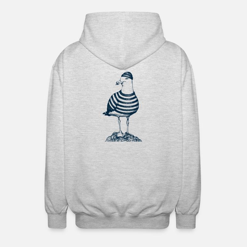 Mouette avec pull - Veste à capuche unisexe - gris clair chiné