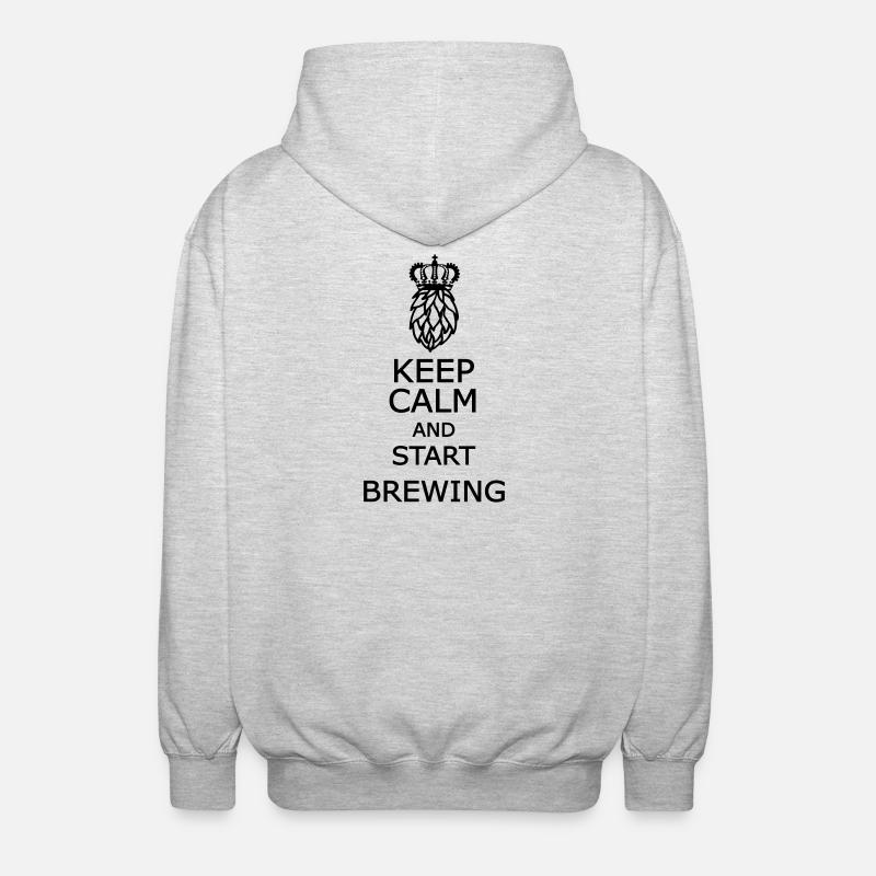 Keep calm and start brewing  - Unisex Hooded Jacket - light heather grey