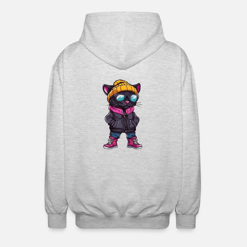 Panther Winter Comic - Unisex Hooded Jacket - light heather grey