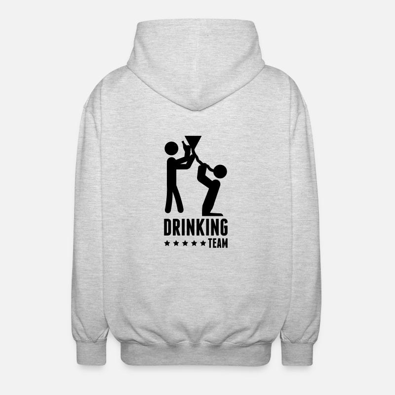 drinking_team_extreme_1 - Unisex Kapuzenjacke - Hellgrau meliert