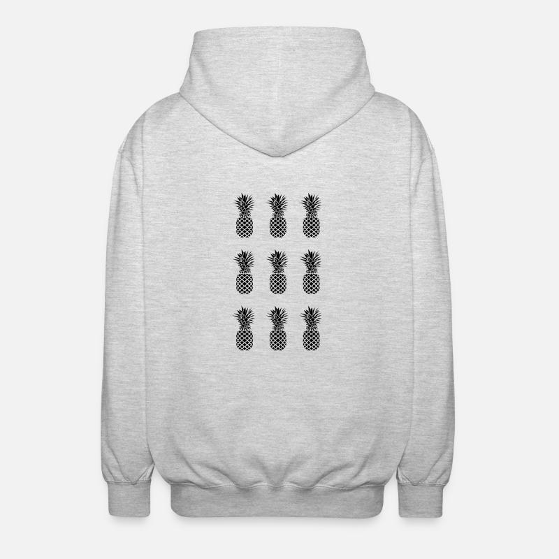 AD Pineapple Pattern Mono - Unisex Kapuzenjacke - Hellgrau meliert
