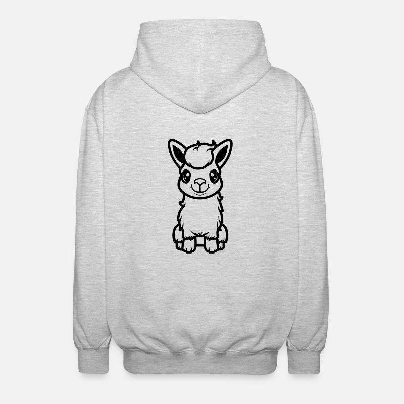 Bande dessinée Lama Al Paka - Veste à capuche unisexe - gris clair chiné