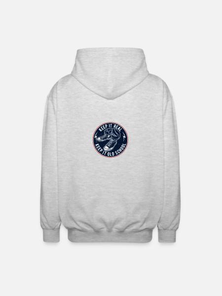 Keep It Oldschool - Unisex Hooded Jacket - light heather grey
