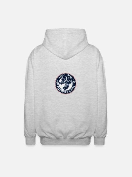 Keep It Oldschool - Unisex Hooded Jacket - light heather grey