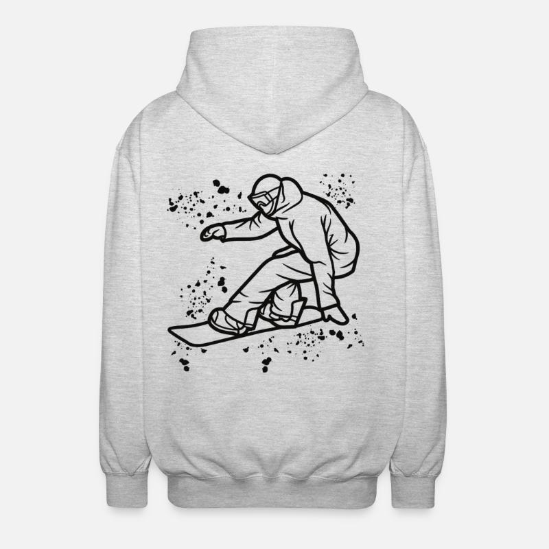 Snowboarder Snowboarding Snowboard - Unisex Kapuzenjacke - Hellgrau meliert
