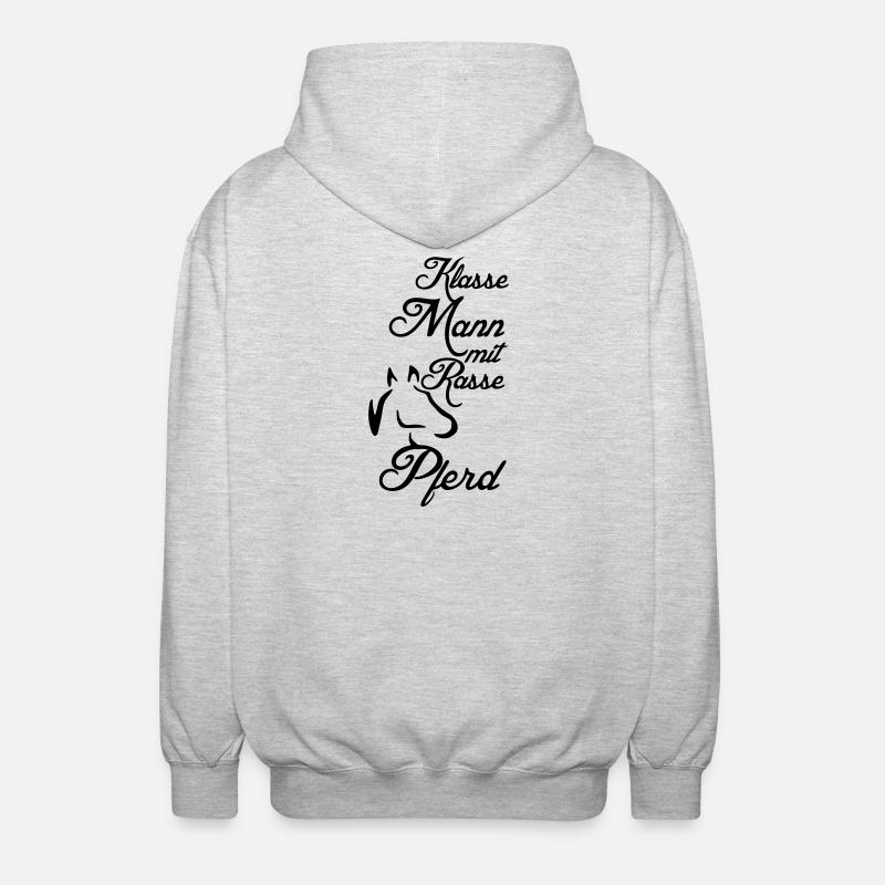 Klasse Mann - Rassepferd Geschenk - Unisex Kapuzenjacke - Hellgrau meliert
