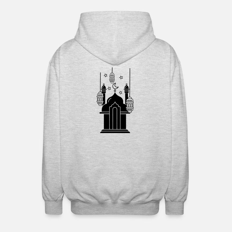 Moschee Lichter und Sterne - Unisex Kapuzenjacke - Hellgrau meliert