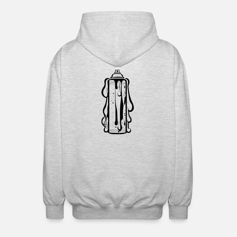 Comic Sprühdose mit Tropfen - Unisex Kapuzenjacke - Hellgrau meliert