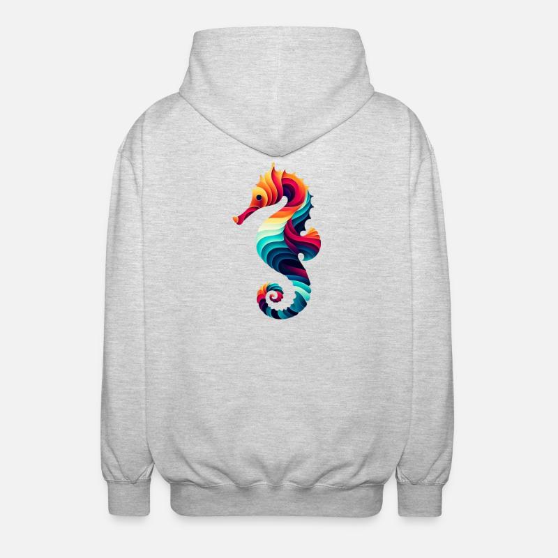 Seepferdchen - Unisex Kapuzenjacke - Hellgrau meliert