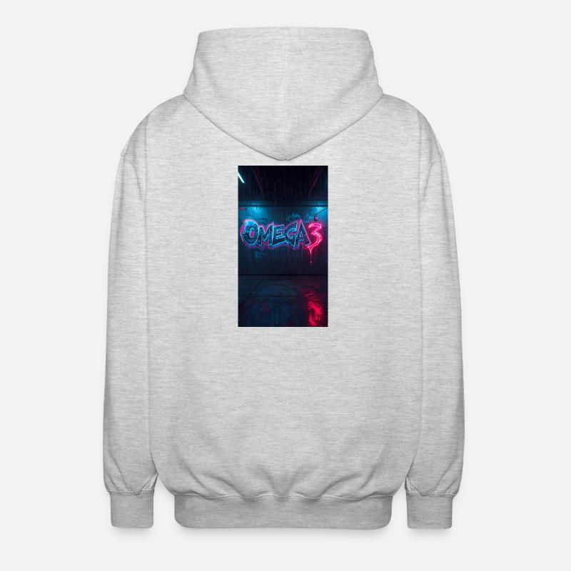 Omega3 Neon Graffiti - Unisex Kapuzenjacke - Hellgrau meliert