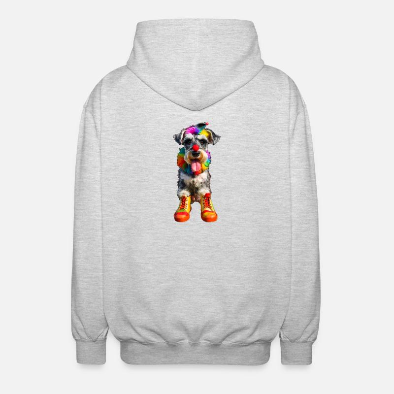 Schnauzer Clown - Veste à capuche unisexe - gris clair chiné