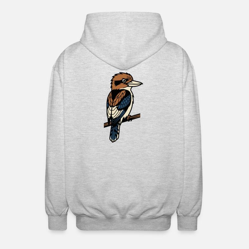 Kookaburra-Vogel - Unisex Kapuzenjacke - Hellgrau meliert