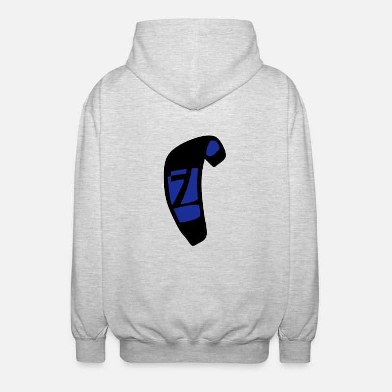 kite_n7_vec_2 de - Unisex Kapuzenjacke - Hellgrau meliert