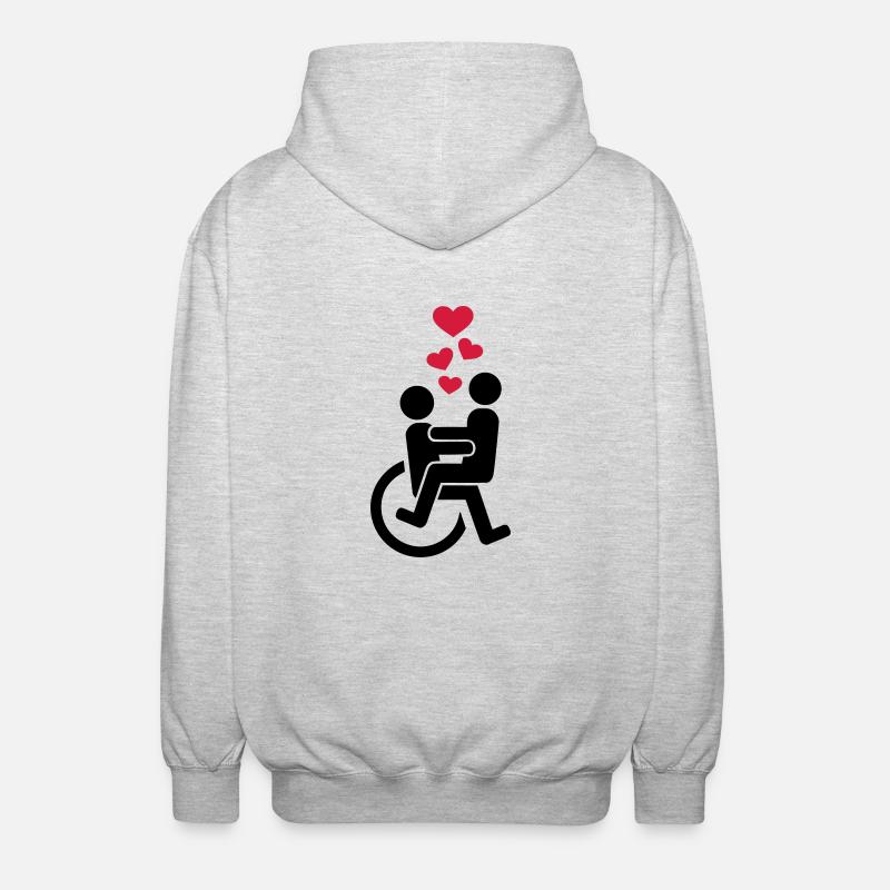 Rollstuhl - Unisex Kapuzenjacke - Hellgrau meliert