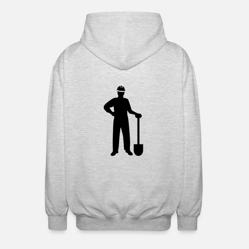 Construction worker - Unisex Hooded Jacket - light heather grey