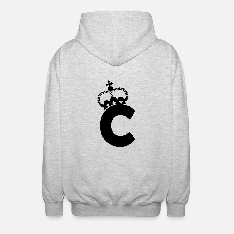 buchstabe_c_001 - Unisex Kapuzenjacke - Hellgrau meliert