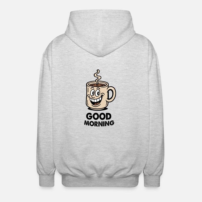 Coffee Cup Comic - Unisex Hooded Jacket - light heather grey