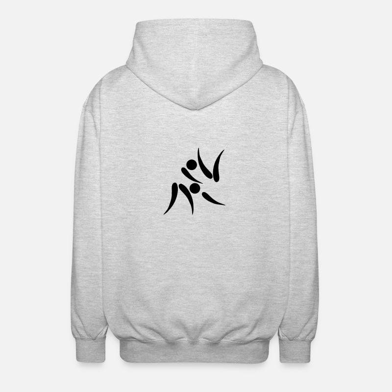 Judo Logo - Unisex Kapuzenjacke - Hellgrau meliert