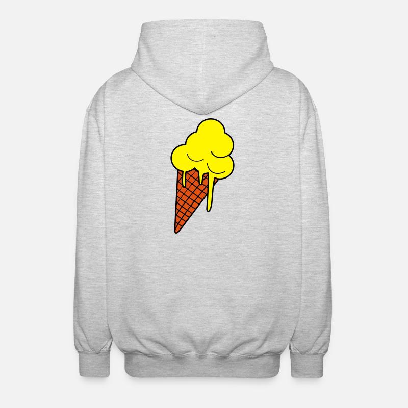 Schmelzendes Eis  Pop Art - Unisex Kapuzenjacke - Hellgrau meliert