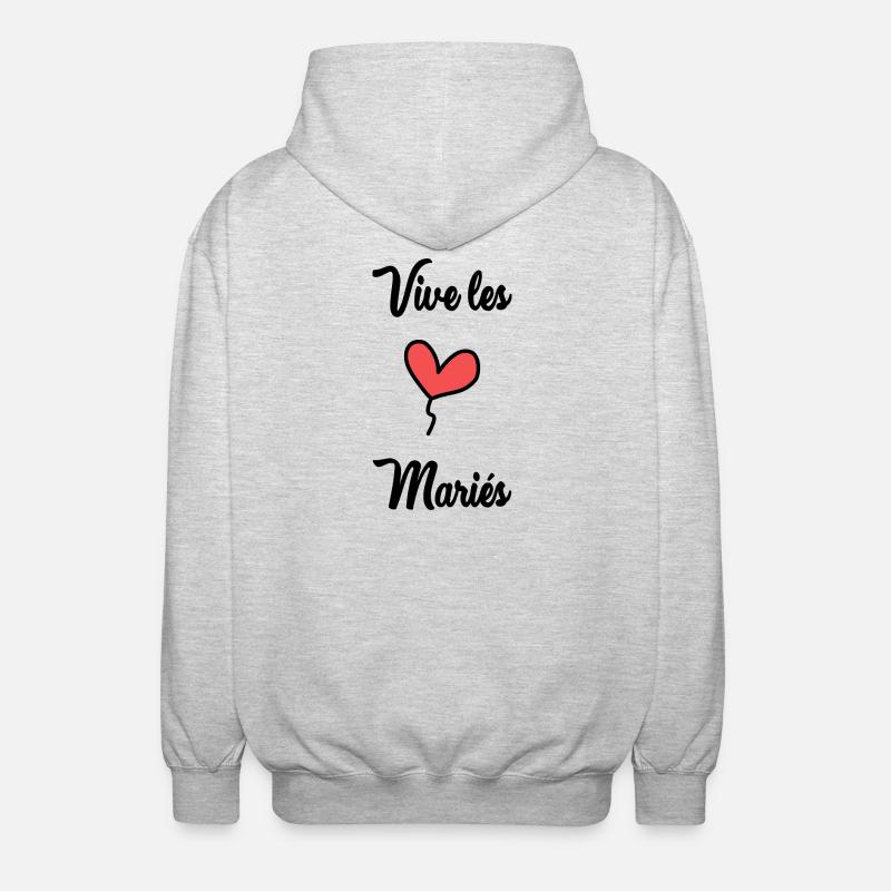 ES LEBE DAS BRAUTPAAR - Unisex Kapuzenjacke - Hellgrau meliert