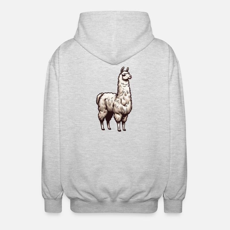 Lama blanc - Veste à capuche unisexe - gris clair chiné
