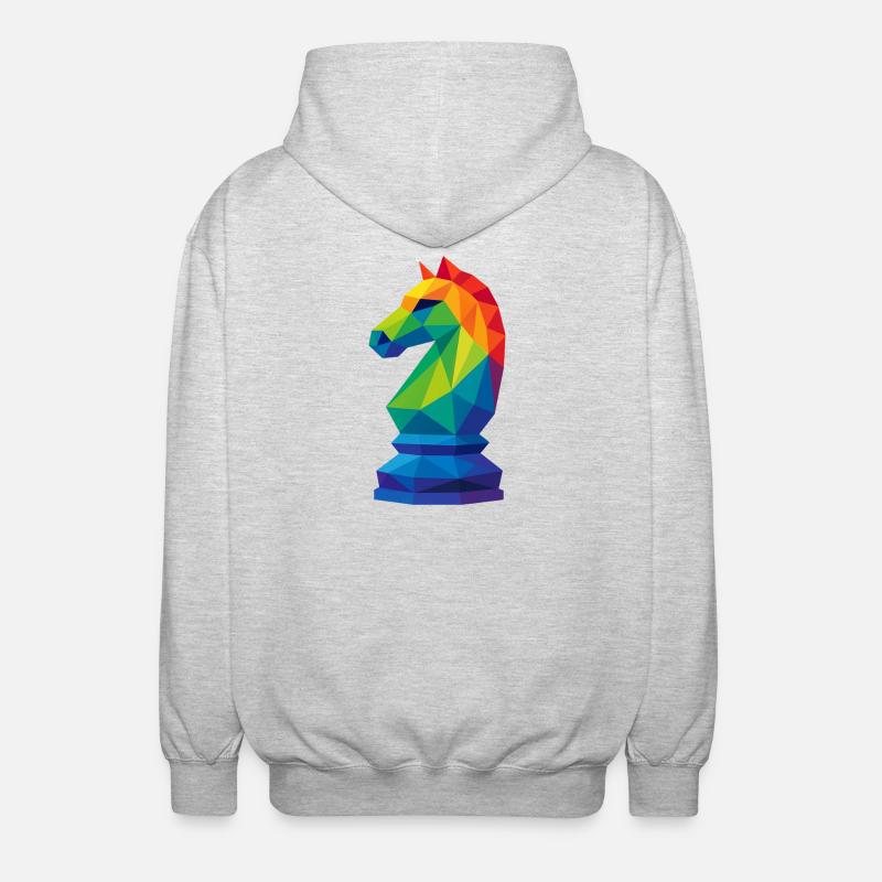 Cavalier Low-Poly : La Maîtrise Tactique - Veste à capuche unisexe - gris clair chiné