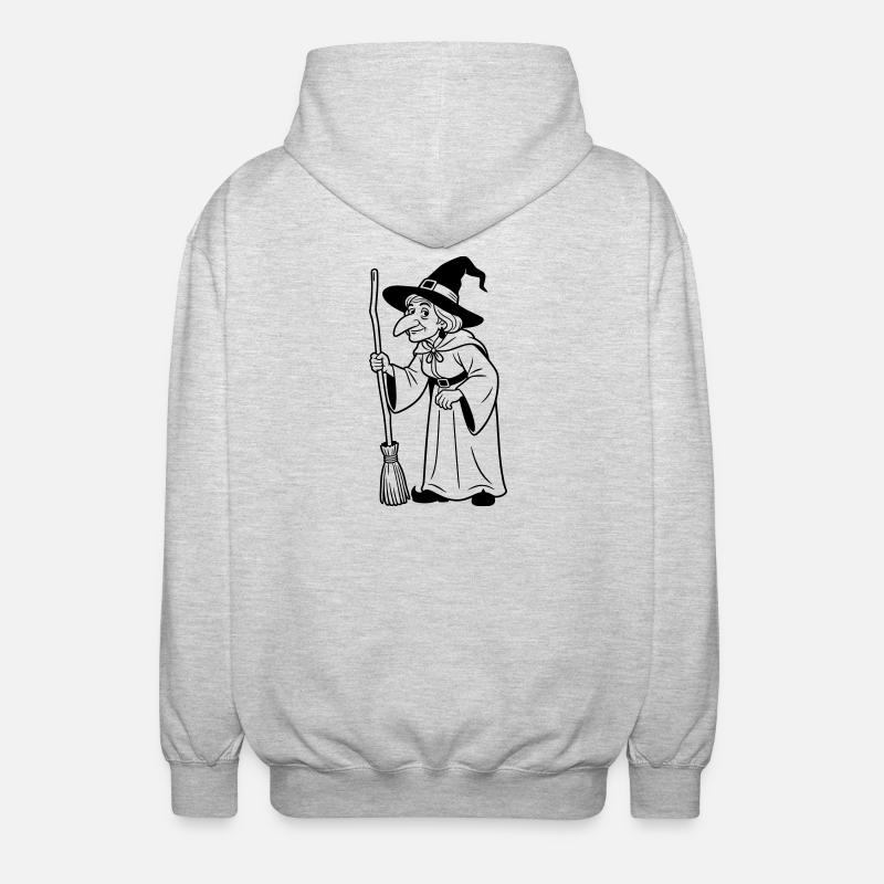 witch - Unisex Hooded Jacket - light heather grey