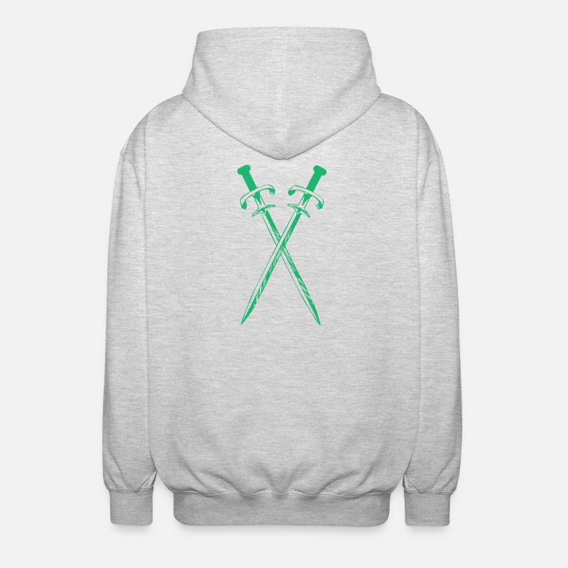 Croisement des Épées Verdes - Veste à capuche unisexe - gris clair chiné
