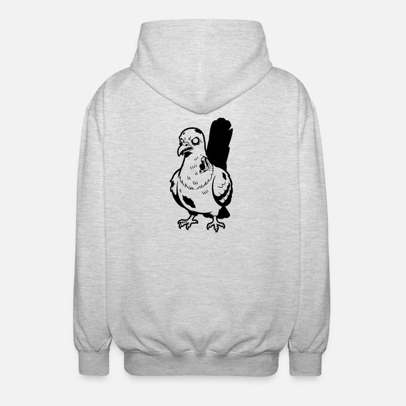Zombie Pigeon - Unisex Hooded Jacket - light heather grey