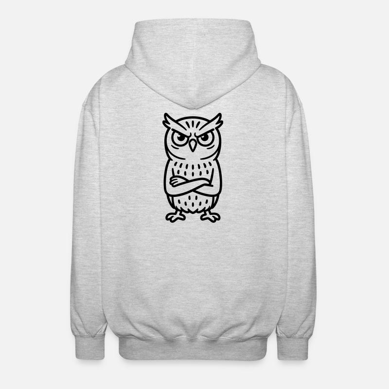 Bande dessinée Angry Owl - Veste à capuche unisexe - gris clair chiné