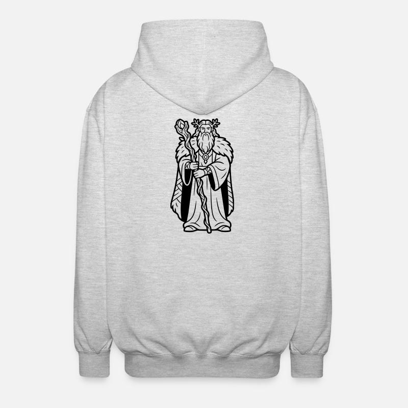 Druide - Unisex Kapuzenjacke - Hellgrau meliert
