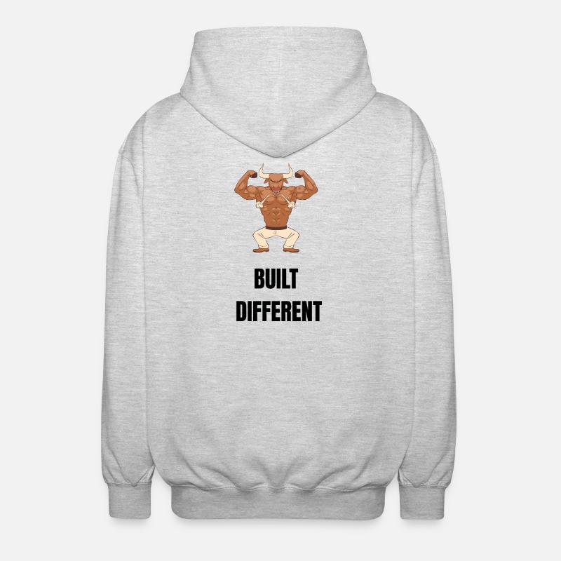 Built different - Unisex Hooded Jacket - light heather grey