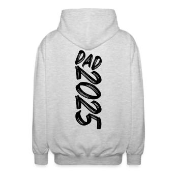 Papa 2025 - Veste à capuche unisexe - gris clair chiné - Dos - AI Model Male 185 light (185cm)