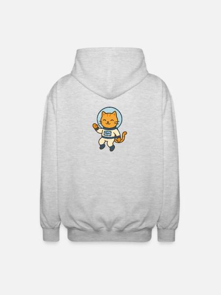 Astrocat - Unisex Hooded Jacket - light heather grey