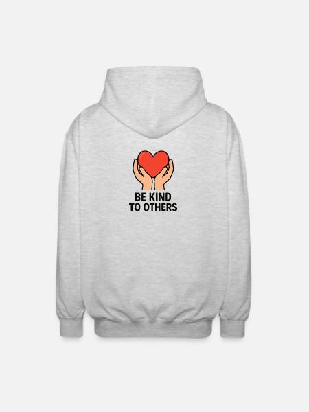 Hands Holding Heart of Kindness - Unisex Hooded Jacket - light heather grey