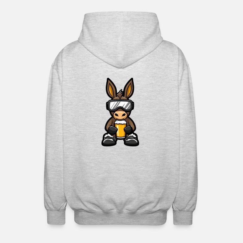 Donkey Après-Ski Bière Bande Dessinée - Veste à capuche unisexe - gris clair chiné