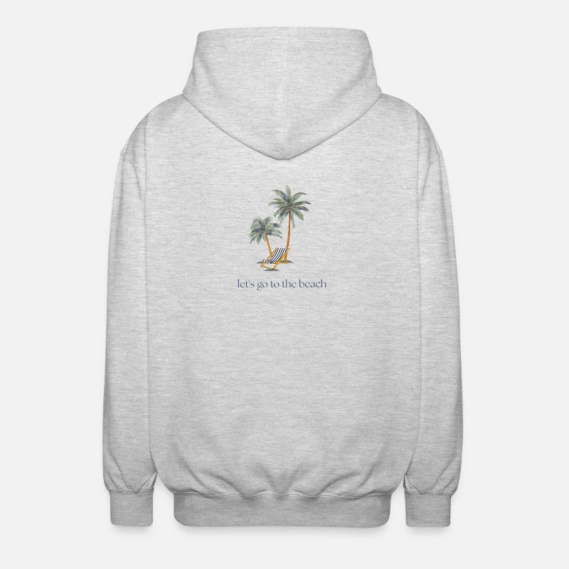 Let's go to the beach - Unisex Hooded Jacket - light heather grey