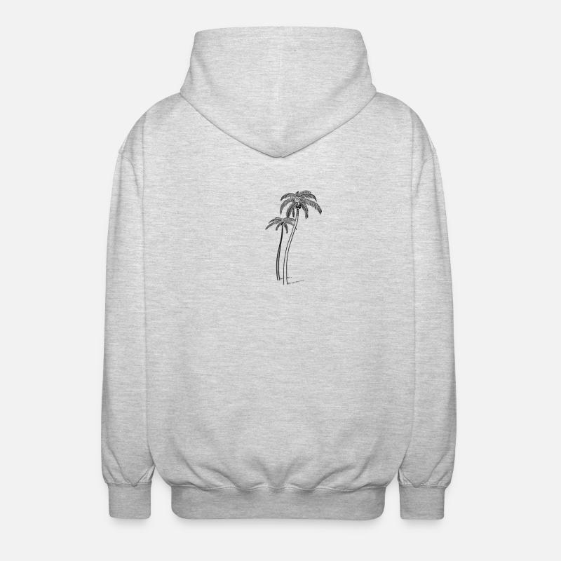 Palmiers à noix de coco - Veste à capuche unisexe - gris clair chiné