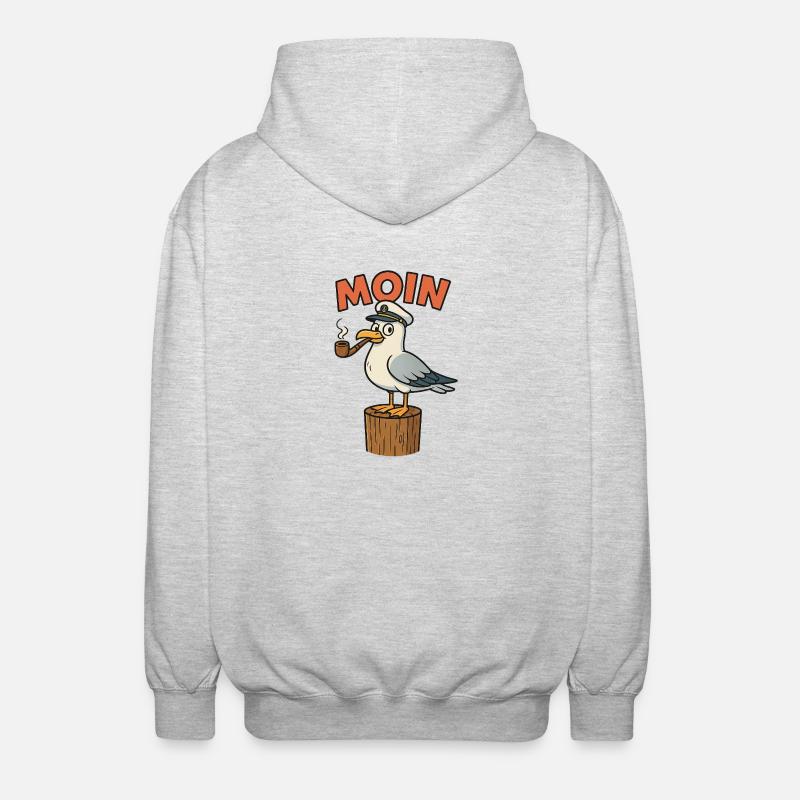 Moin Möwe - Unisex Kapuzenjacke - Hellgrau meliert
