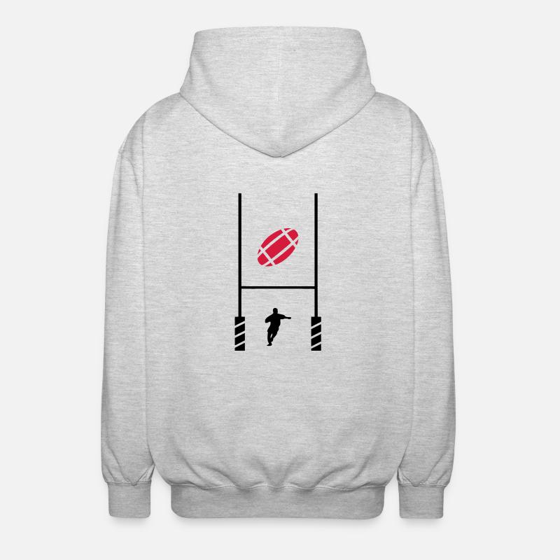 Rugby-Test 2 - Unisex Kapuzenjacke - Hellgrau meliert