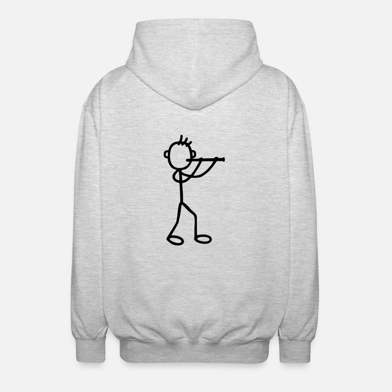 Flöter - Bläser - Unisex Kapuzenjacke - Hellgrau meliert