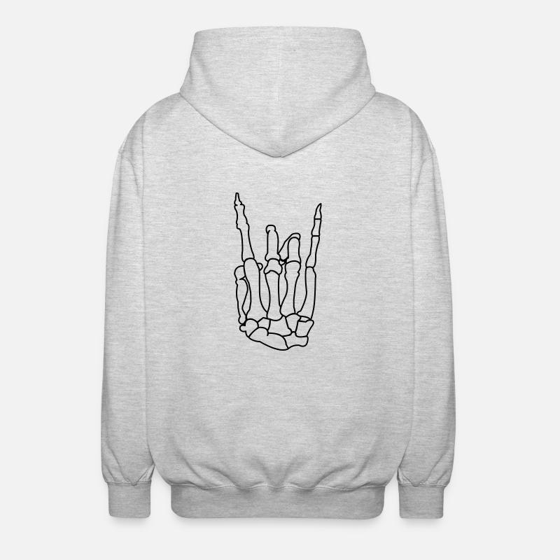 skull_hand_01 - Unisex Kapuzenjacke - Hellgrau meliert