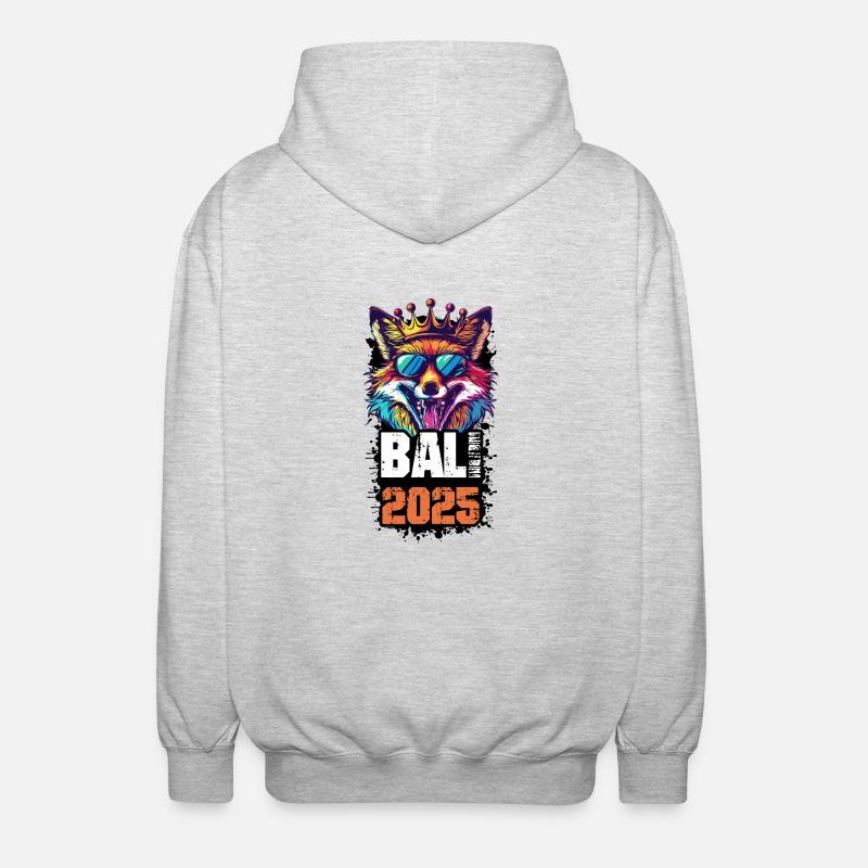 Bali 2025 Holiday Fox - Veste à capuche unisexe - gris clair chiné