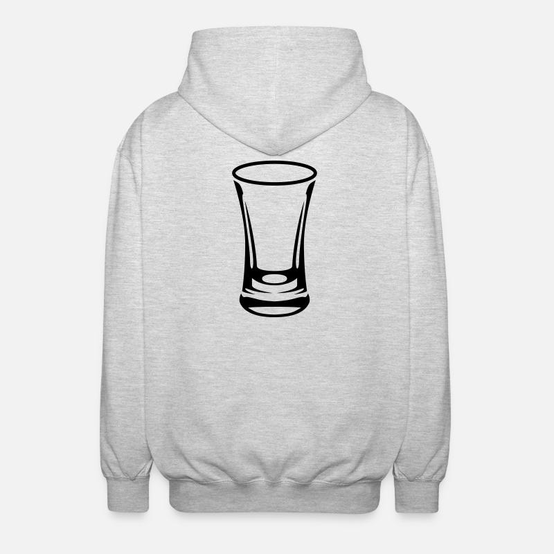 Schnapsglas - Unisex Kapuzenjacke - Hellgrau meliert