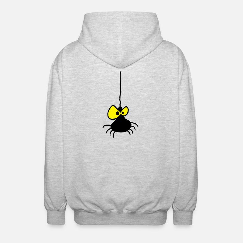 Grumpy Spider Zweifarbiges Design - Unisex Kapuzenjacke - Hellgrau meliert