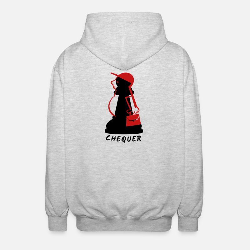 Chequer - Unisex Hooded Jacket - light heather grey