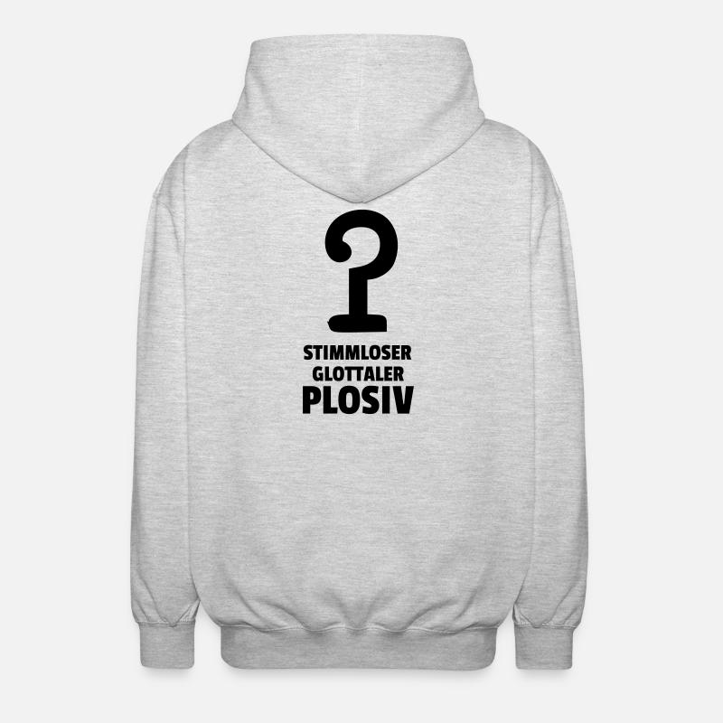 plosive glottale sourde - Veste à capuche unisexe - gris clair chiné