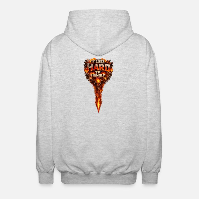 Too Hard to Handle Fire Logo - Unisex Hooded Jacket - light heather grey