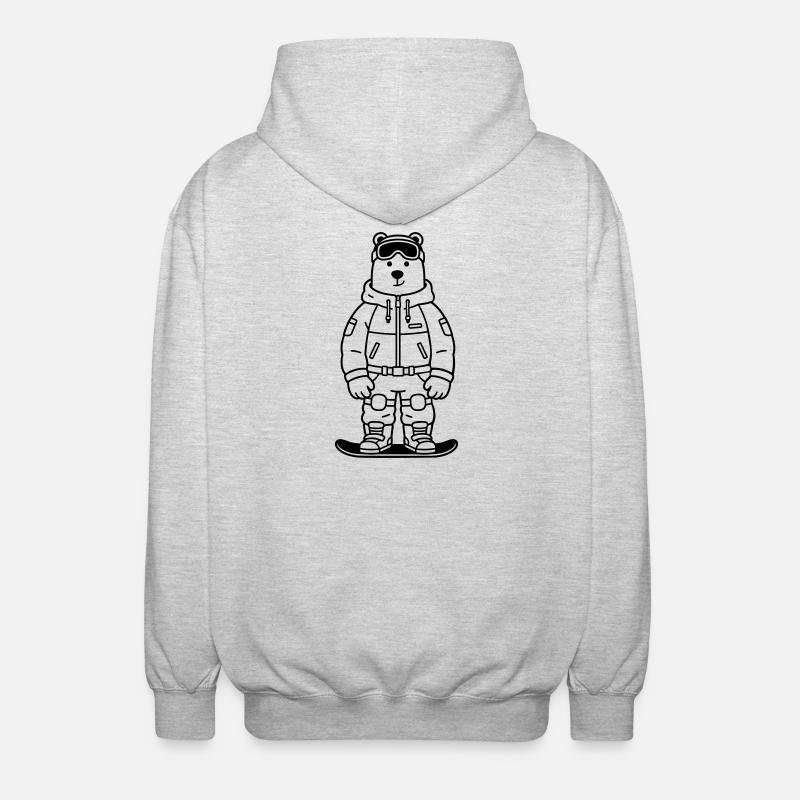 Bear Snowboarder - Unisex Hooded Jacket - light heather grey