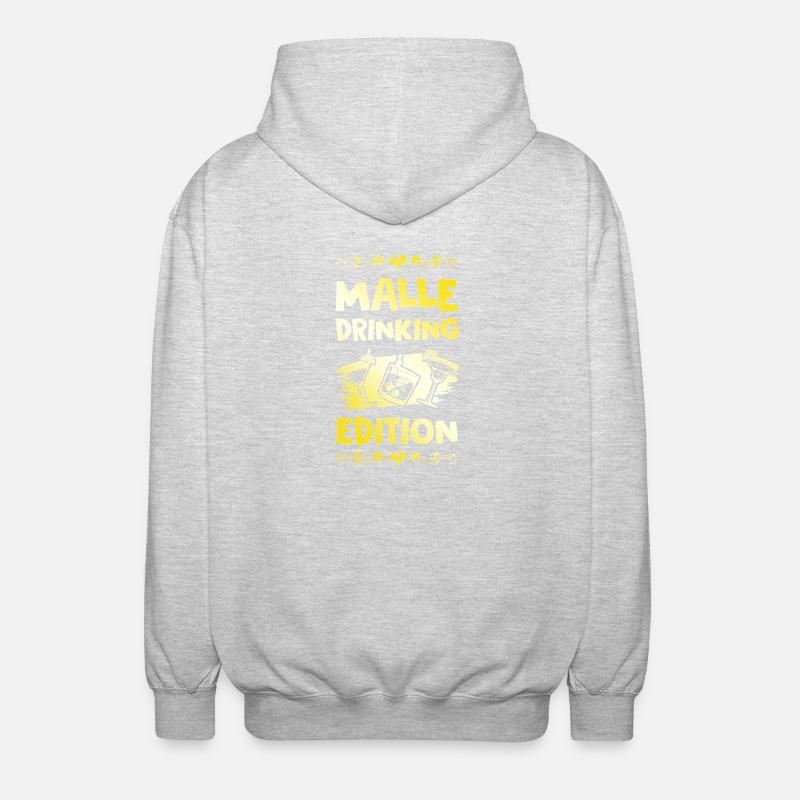 Malle Drinking Saying - Unisex Hooded Jacket - light heather grey